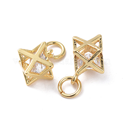 Hollow Brass Charms&nbsp;ZIRC-G160-55G