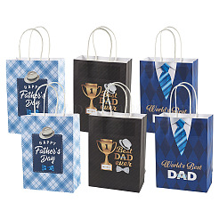 9Pcs 3 Styles Happy Father's Day Printed Paper Packing Tote Bags&nbsp;CARB-TA0001-20