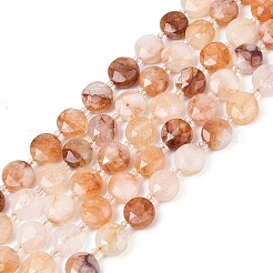 Natural Red Hematoid Quartz/Ferruginous Quartz Beads Strands&nbsp;G-F812-C06-01