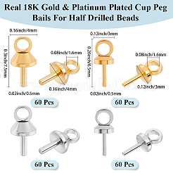 240Pcs 4 Style Brass Peg Bails&nbsp;KK-BBC0020-30