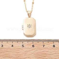 Clear Cubic Zirconia Locket Necklaces&nbsp;LS-NJEW-A036-01B