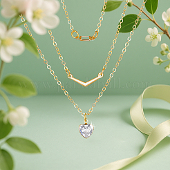 4Pcs 2 Colors Alloy Crystal Rhinestone 3 Layered Necklaces&nbsp;NJEW-HY0001-25B