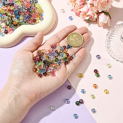 111Pcs Electroplate Transparent Colours Rainbow Glass Seed Beads&nbsp;SEED-YW0002-93A
