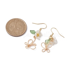 Brass Wire Wrap Butterfly Dangle Earrings&nbsp;EJEW-JE05679