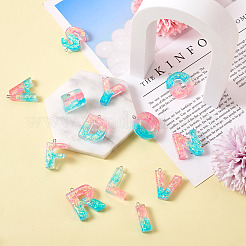 26Pcs 26 Style Transparent Epoxy Resin Pendants&nbsp;CRES-TA0001-13