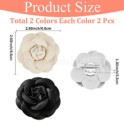4Pcs 2 Colors Imitation Leather Shoe Buckle Clips with Iron Clip&nbsp;FIND-CL0001-94