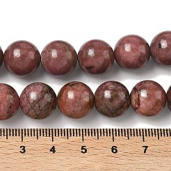 Natural Rhodonite Round Bead Strands&nbsp;G-J302-10-12mm-01