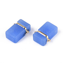 Glass Rectangle Links Connector Charms&nbsp;GLAA-T023-42C