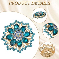 Flower Alloy Rhinestone Brooches for Backpack Clothes&nbsp;JEWB-WH20011-02E