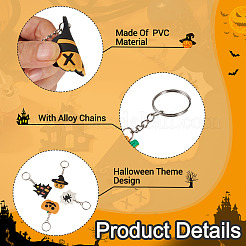 4Pcs 4 Styles Halloween PVC Keychain for Women&nbsp;KEYC-TA0004-74