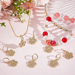 8Pcs Brass Micro Pave Clear Cubic Zirconia Charms&nbsp;ZIRC-BBC0002-33