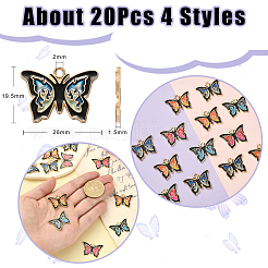 20Pcs 4 Styles Alloy Enamel Pendants&nbsp;ENAM-CJ0004-60
