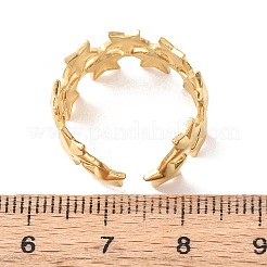 304 Stainless Steel Open Cuff Rings for Women&nbsp;RJEW-K309-34G