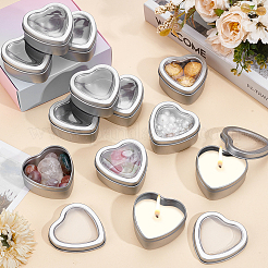 60Pcs Tinplate Packing Boxes with Visible Window Lid&nbsp;CON-WA0001-12