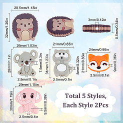10Pcs 5 Style Food Grade Eco-Friendly Silicone Beads&nbsp;SIL-SC0001-11