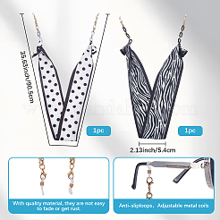 2Pcs 2 Colors Polyester & Acrylic Eyeglasses Chains&nbsp;AJEW-SP0006-02B