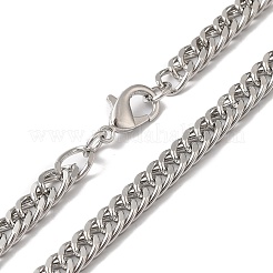 Iron Cuban Link Chain Necklaces for Women Men&nbsp;NJEW-A028-01E-P