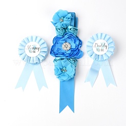 Chiffon Daddy to Be & Mommy to Be Tinplate Badge Pins&nbsp;AJEW-WH0162-43