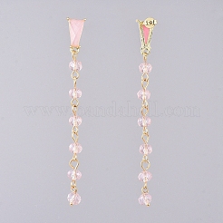Electroplate Glass Dangle Stud Earrings&nbsp;EJEW-JE04017-04