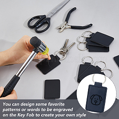 16Pcs Rectangle PU Leather Keychains&nbsp;KEYC-DC0001-45A