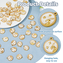 48Pcs 12 Styles Alloy Enamel Pendants&nbsp;FIND-HS0002-50G