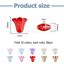 300Pcs 10 Colors Spray Painted Transparent Glass Beads&nbsp;GLAA-HS0001-04