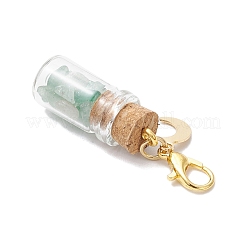 21Pcs 7 Styles Chakra Natural & Synthetic Gemstone Chips inside Glass Wishing Bottle Pendant Decoration&nbsp;HJEW-JM03307