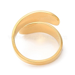 Ion Plating(IP) 304 Stainless Steel Teardrop Open Cuff Ring for Women&nbsp;RJEW-K245-37G