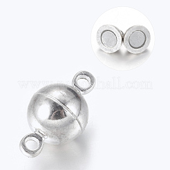 Brass Magnetic Clasps with Loops&nbsp;PALLOY-MC043-2S