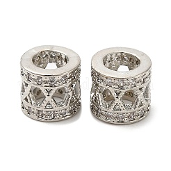 Rack Plating Brass Cubic Zirconia European Beads&nbsp;KK-R147-08P