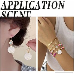 Flat Round Sea Shell Pendants&nbsp;SHEL-AR0001-17
