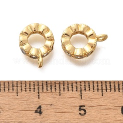 Flat Round Rack Plating Brass Micro Pave Cubic Zirconia Tube Bails&nbsp;KK-H508-08G