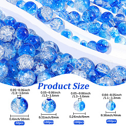450Pcs 4 Styles Spray Painted Crackle Glass Beads&nbsp;CCG-PA0001-09D