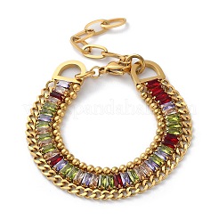 Golden 304 Stainless Steel Triple Layer Multi-strand Bracelets&nbsp;BJEW-C045-01B-G