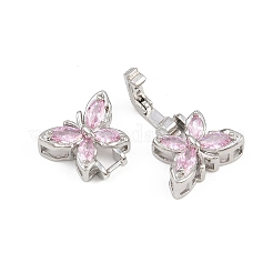 Brass Micro Pave Cubic Zirconia Fold Over Clasps&nbsp;KK-C075-42P