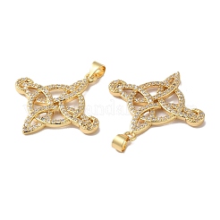 Rack Plating Brass Pave Cubic Zirconia Pendants&nbsp;KK-O142-51G
