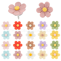 30Pcs 10 Colors Flower Resin Drawing Pins&nbsp;AJEW-BM0001-03B