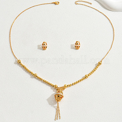 Bohemian Vintage Alloy Earrings & Necklaces Sets with Colorful Rhinestones and Tassels&nbsp;PH5117