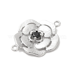 Brass Pave Glass Connector Charms&nbsp;KK-Z073-32P-02