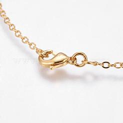 Eco-Friendly Rack Plating Brass Chain Necklaces&nbsp;MAK-G002-09G-FF