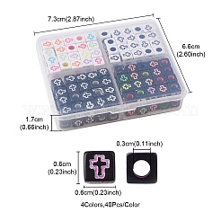 160Pcs 4 Styles Craft Style Acrylic Beads&nbsp;MACR-YW0002-73