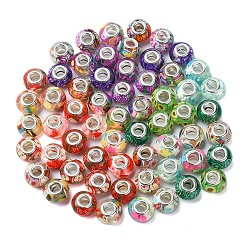 20Pcs 5 Colors Transparent Resin European Rondelle Beads&nbsp;RPDL-YW0001-13A