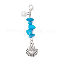 Synthetic Turquoise Chips Beads Pendant Decorations&nbsp;HJEW-JM04184