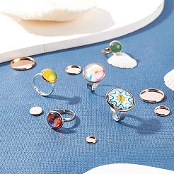 36Pcs 9 Style 304 Stainless Steel Cabochon Settings&nbsp;STAS-UN0025-64