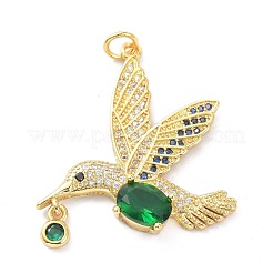 Real 18K Gold Plated Brass Micro Pave Cubic Zirconia Pendants&nbsp;KK-D004-24G