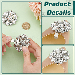 4Pcs Flower Alloy with Glass Rhinestone Shoe Buckle Clips&nbsp;AJEW-FG0003-64D