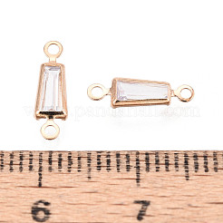 Brass Pave Clear Cubic Zirconia Links/Connector Charms&nbsp;ZIRC-T017-08KCG
