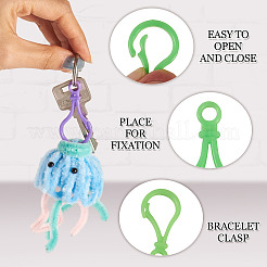 100Pcs 20 Styles Opaque Solid Color Bulb Shaped Plastic Push Gate Snap Keychain Clasp Findings&nbsp;KY-TA0001-58