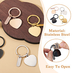 4Pcs 4 Colors Stainless Steel Keychains&nbsp;KEYC-TA0001-64