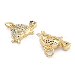 Brass Pave Clear Cubic Zirconia Pendants&nbsp;KK-U009-12C-G